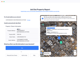 Parcel map for  instant and accurate  owner verification.