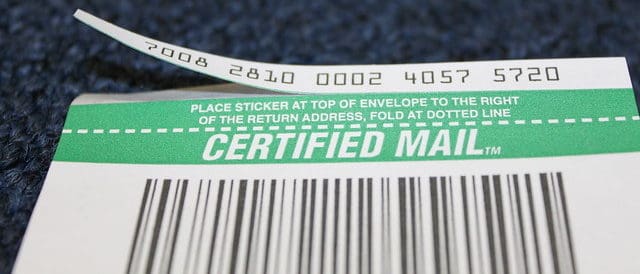 certified mail