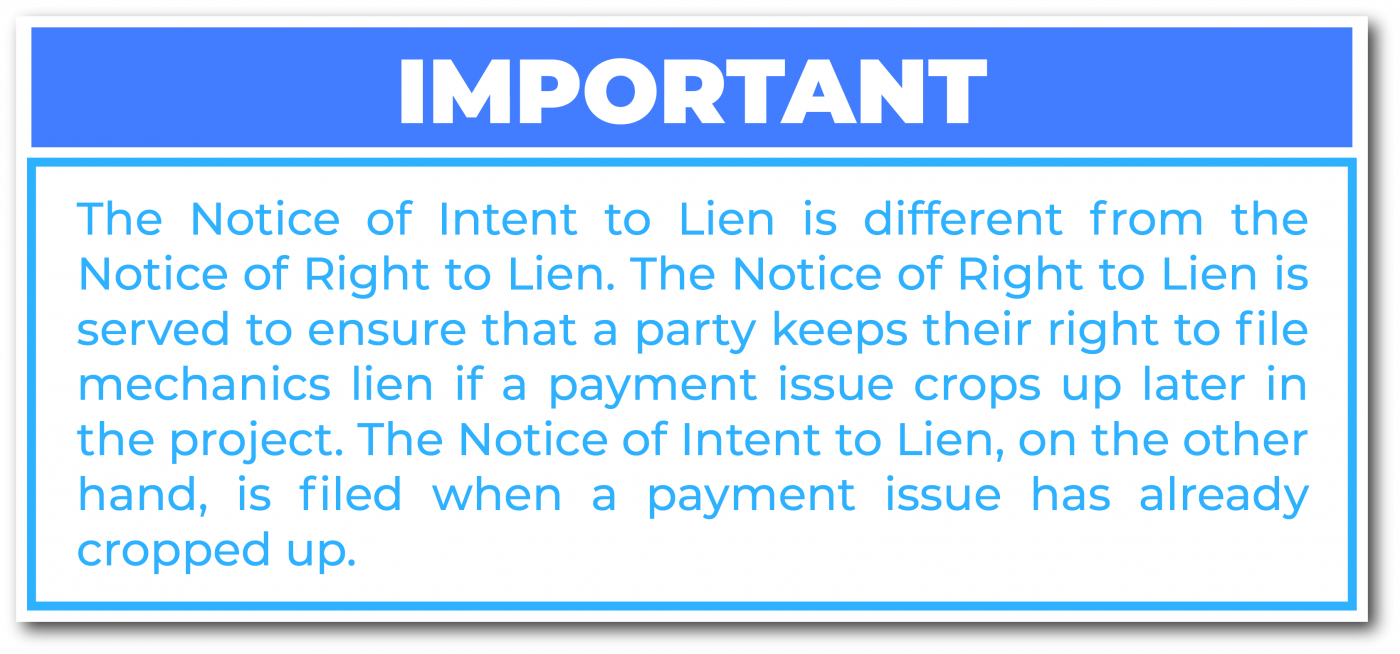 Notice of intent to lien Nevada tip