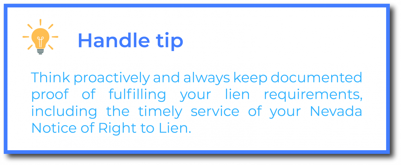 Nevada Notice of Right to Lien requirements