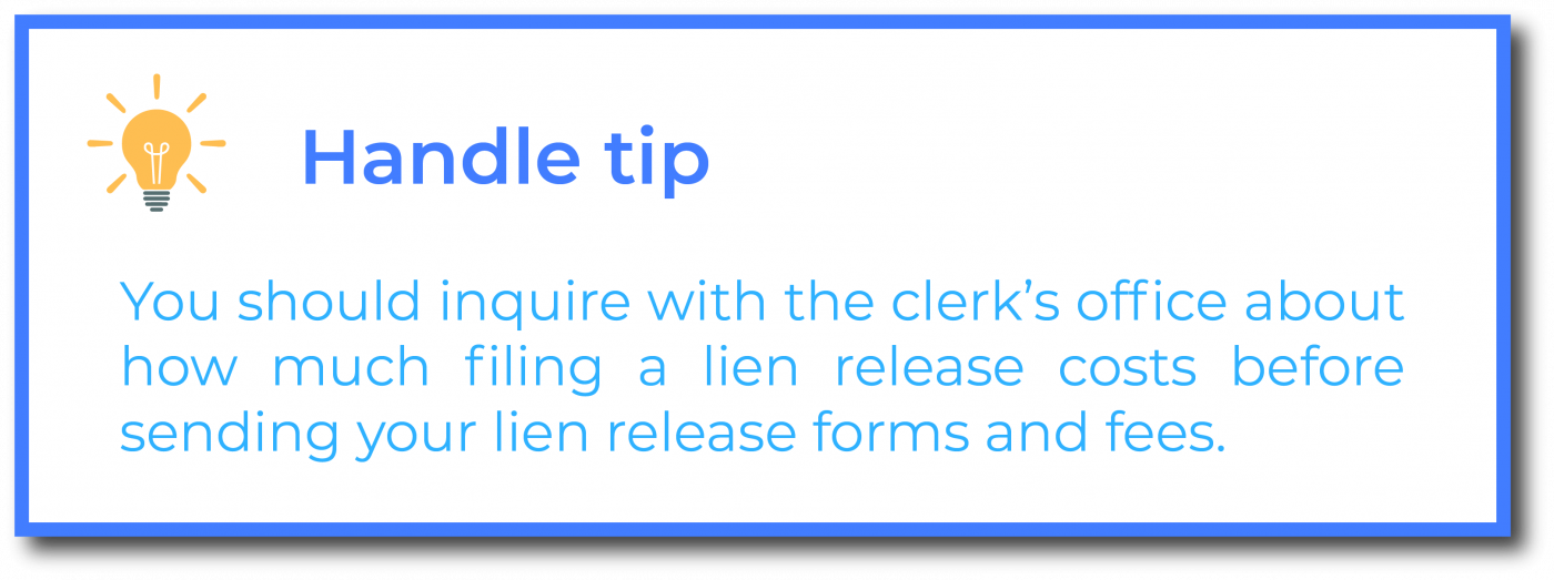 fees releasing mechanics lien