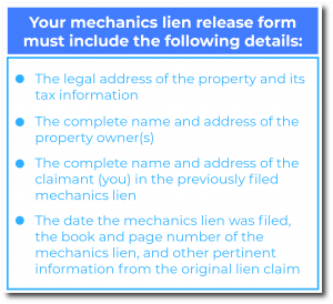 Lien release requirements