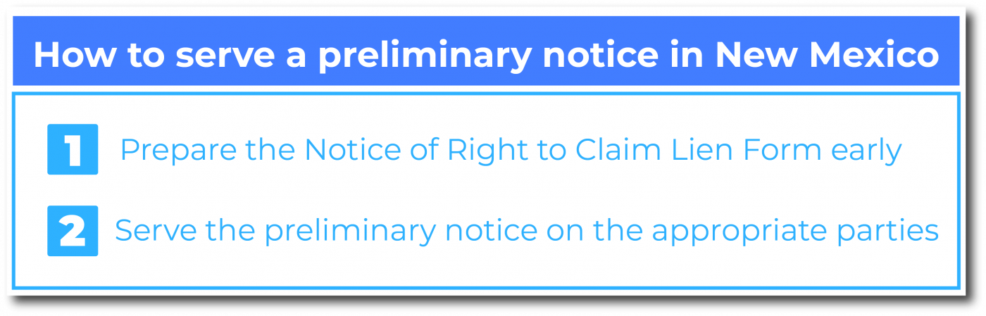 How to serve a preliminary notice in New Mexico