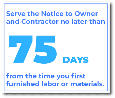 When do you serve an Arkansas Notice to Owner and Contractor