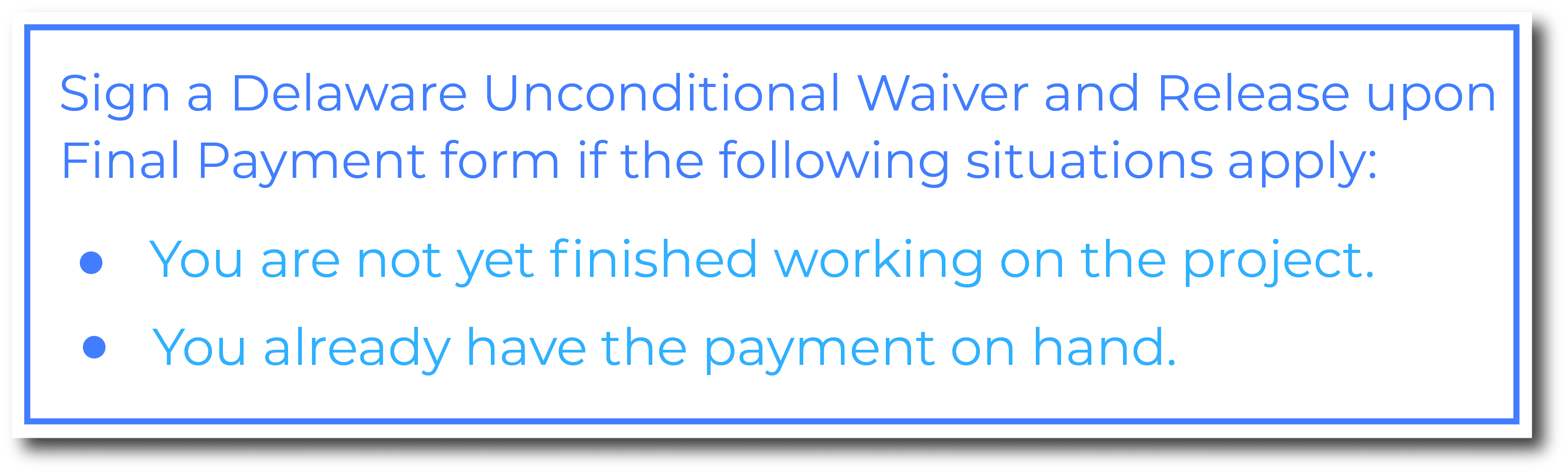 Delaware Unconditional Waiver and Release upon Progress Payment