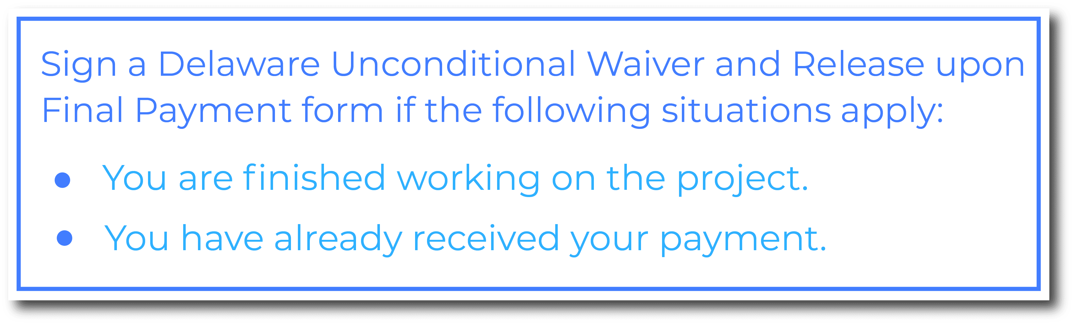 Delaware Unconditional Waiver and Release upon Final Payment